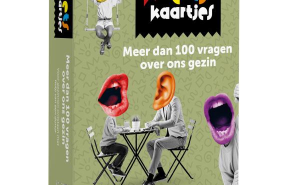 Voorkant van het spel van Sara Coster met kletskaartjes over donorconceptie